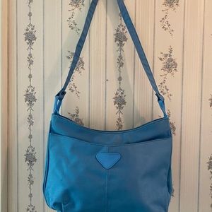 Blue Canvas Shoulder Bag